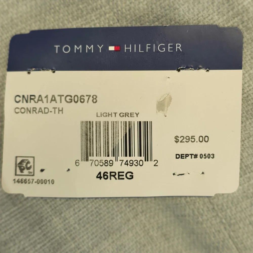 Tommy Hilfiger Men Sport Coat Conrad-TH Light Grey 46R Quiet Luxury Polished NWT